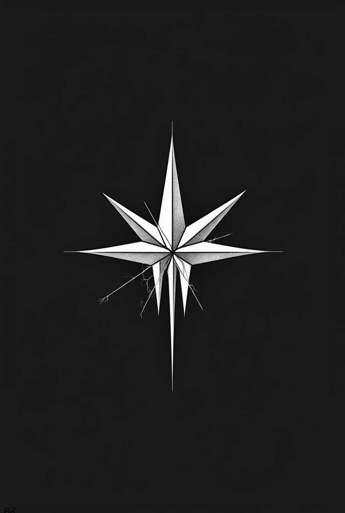 Create a minimalist gothic shooting star logo