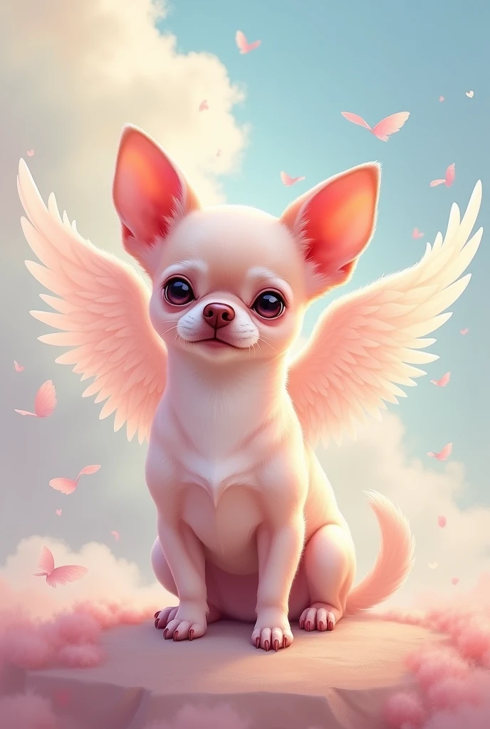 Pink Chihuahua with wings