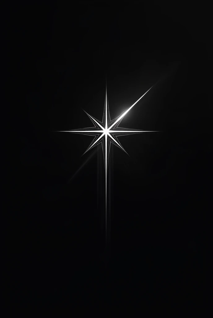 Create a minimalist gothic shooting star logo