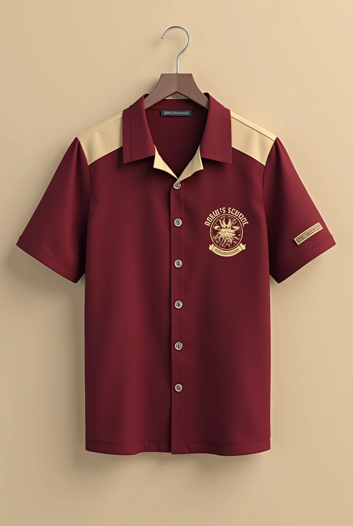 Create a shirt with school uniforms but burgundy and beige colors with a special education theme 