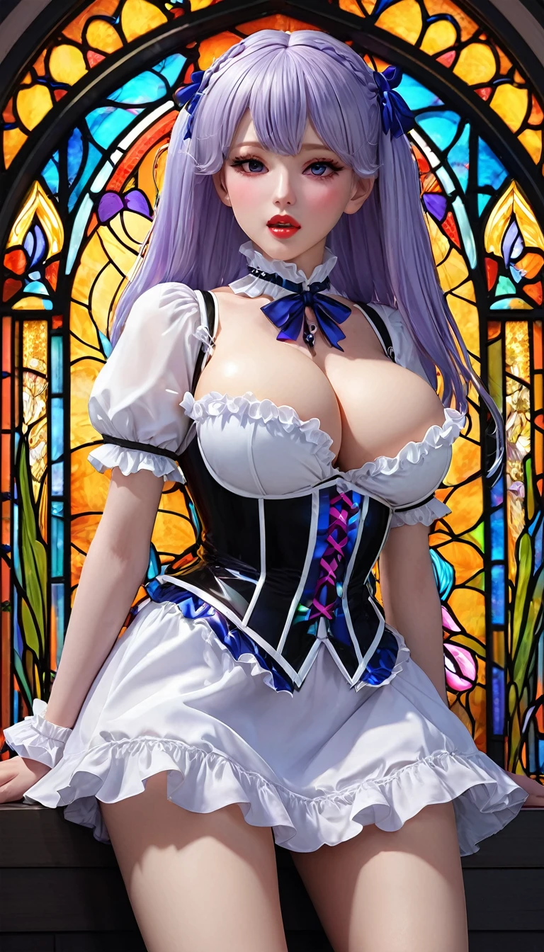 {{{{{1G high resolution, nsfw, Realistic scenery and love silicone dolls, In this scene the heroine is transformed into a silicon love doll and is chosen as a human pillar and sealed in a kneeling posture with her legs spread in an M-shape where she is raped endlessly while staring blankly into the void, she is transformed his beloved into a silicone love doll and taking her consciousness A full whipped deep cleavage rapidly emerged making her much sexier than when she was human, She has been completely transformed into a silicone love doll and the charm she exudes spurs forces her to lift her legs and open her legs and continues to fuck the love doll, thicken the lips look pretty, Boobs are fluffy and bouncy, Tits that get rounder bigger her deep tight cleavage}}}}},{{{{{white expressionless cheeks, The moment when the eyes of the heroine's girl are replaced by fake glass with kaleidoscopic irises, Her whole body her hair her eyes everything has been turned into a fake, she was completely transformed into a silicone love doll lifeless, silicon love doll magical in a romantic Stained glass showcase of silicone love doll, wearing cute ribbon blouse and skirt, frills scrunchie on her wrist,her beautiful slender underbust, slender curvy cute waistline, silicone love doll had an lewd fetish for lips and necks and waistlines, her clearer nip line from underbust to hips, gloomy straight wig, thick vivid lips}}}}},{{Extremely detailed}},{{{{{heroine girl's Sexually unused body with pure and innocent aura}}}}}