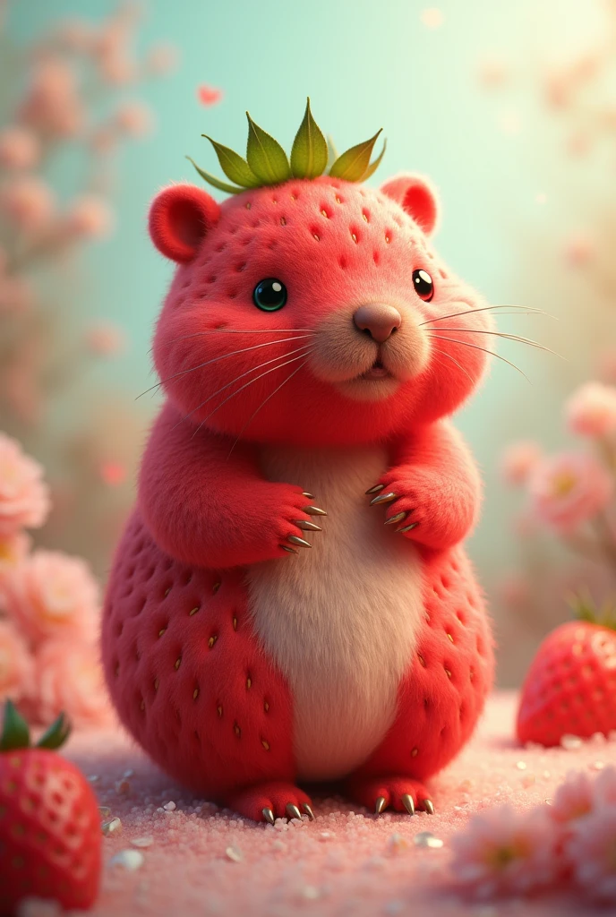 strawberry made of capybara