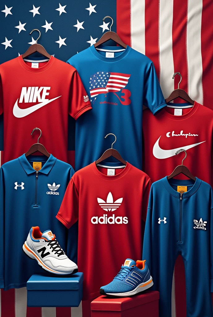 American clothes, well-known American brands, Nike, under armour, Adidas, champiom, new balance, AFFORDABLE, good price, Sale, quality, United States flag, ropa Sale