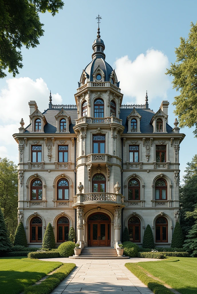 Design of a hospital, two floors, Victorian style and Art Nouveau style 