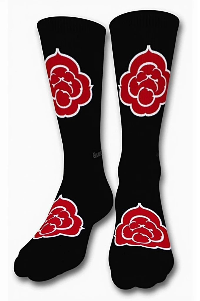 Can you make me some short Akatsuki socks, which are those that only cover the bottom part without covering the instep of the foot, short or ankle socks?. These are socks that usually cover only the lower part of the foot and the ankle., without covering the leg like socks do. those are the tines
