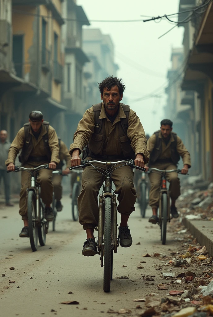 Smelly, dirty people riding bikes in dirty uniforms