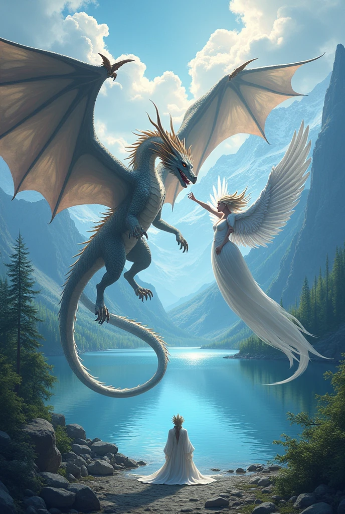 Duel Masters Background: Beautiful Lake God々The Holy Dragon