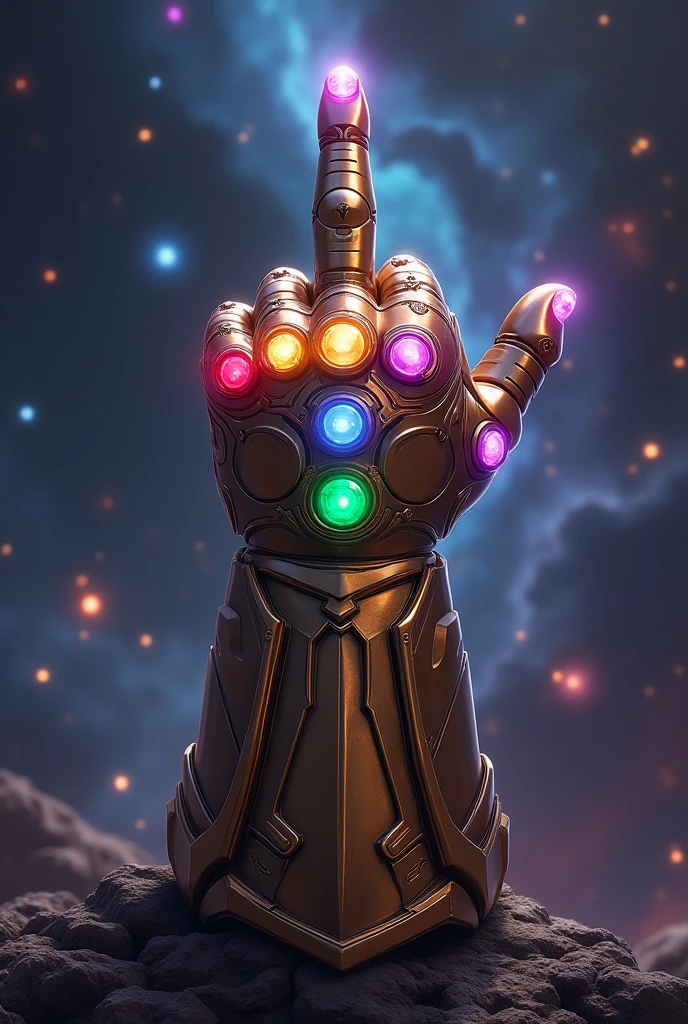 INFINITY GAUTLET WITH MIDDLE FINGER