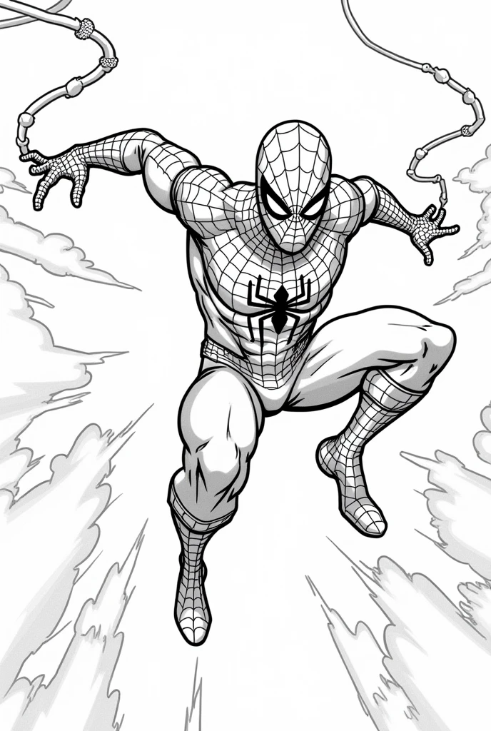 spider man falling from the sky coloring page