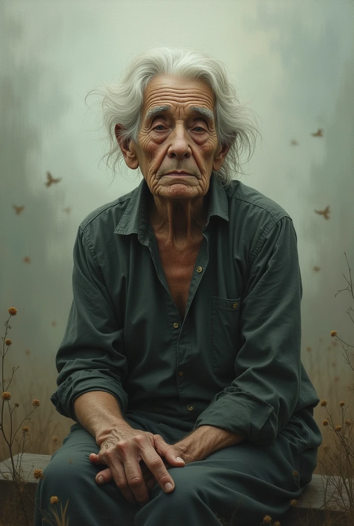 A drawing in which I talked about Alzheimer's without having any text, an elderly person, brain nor puzzle