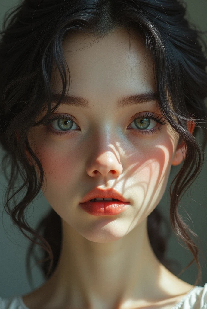 A beautiful woman with a unique face,memorable 