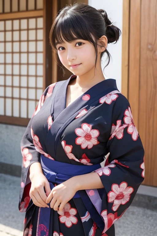 、、、Cute Face、beautiful girl、yukataが似合う可愛い髪型、Tie your hair up、With bangs、Deep-set eyelids、Good style、Big Breasts、F Cup、yukata、vermilion