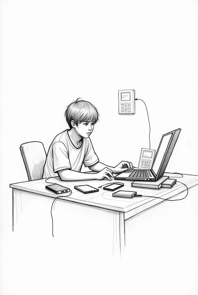 Media affecting everyday life of a student sketch simple only pencil
More elements
