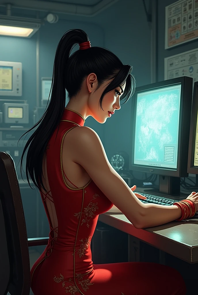Chun Li's ass looking at the screen