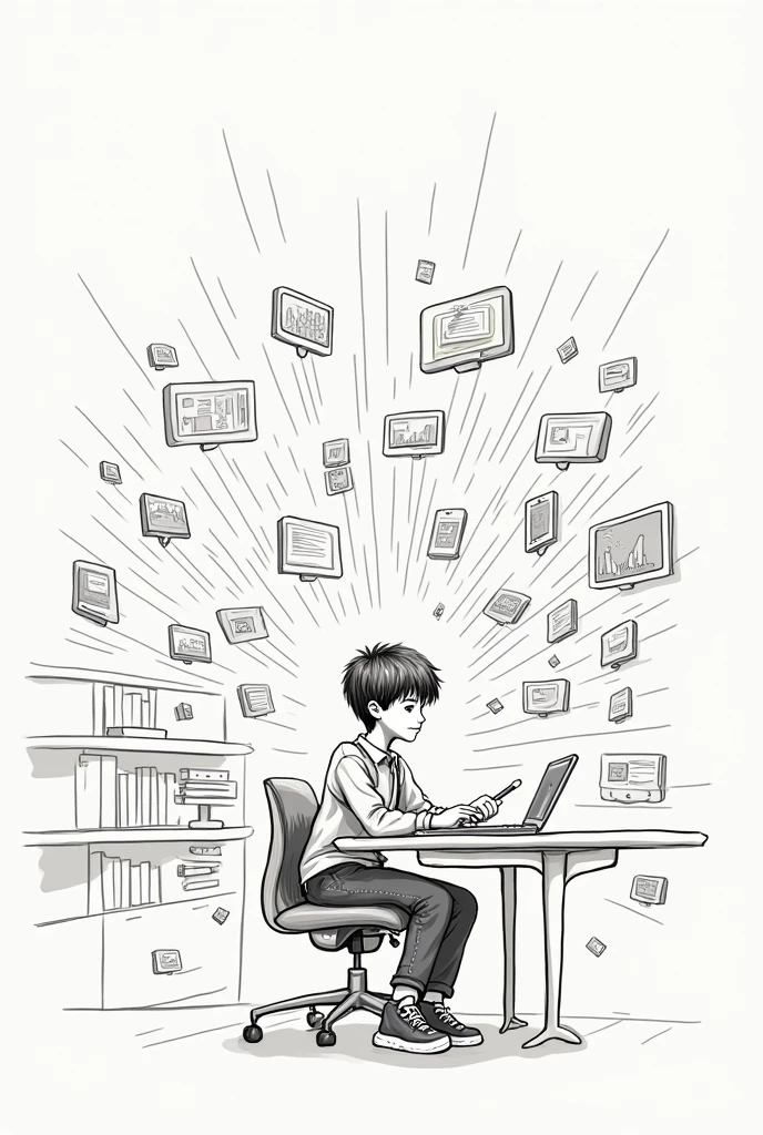 Create a sketch about on how different media affecting your daily life as a student