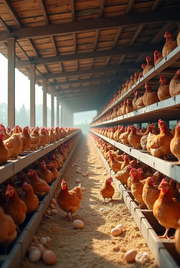 design a shed to house industrial laying hens during the egg production phase