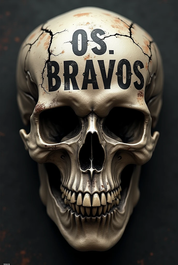 A biker skull with the name OS BRAVOS