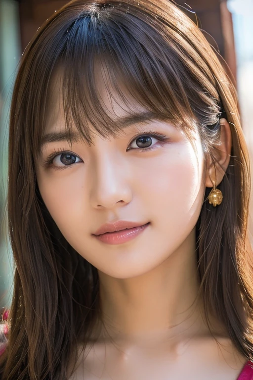 ((Highest quality)),(超High resolution),(Very detailed),(Detailed Description),((The best CG)),(masterpiece),Ultra-detailed art、(Highest quality、8k、32K、masterpiece)、(Realistic)、(Realistic:1.2)、(High resolution)、Very detailed、Very beautiful face and eyes、1 female、Tight waist、Delicate body、(Highest quality、Attention to detail、Rich skin detail)、(Highest quality、8k、Oil paints:1.2)、Very detailed、(Realistic、Realistic:1.37)、Bright colors、Beautiful Japanese Women、Detailed face、Smooth Skin、