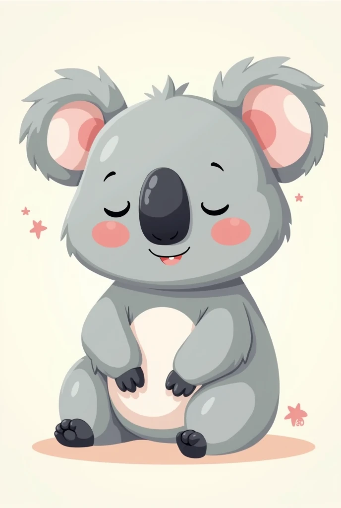 A koala,sit down。Cartoon,Clean background