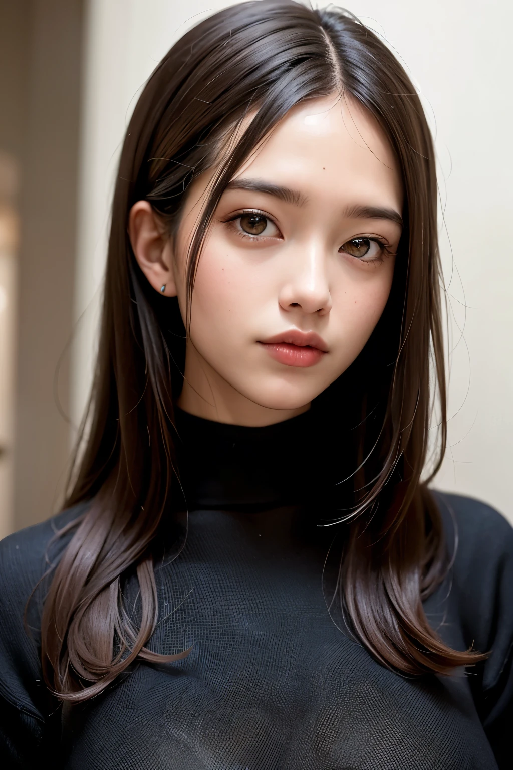 (masterpiece, Highest quality),one person&#39;s, alone, Black-haired,Realisticで全てを詳細に美しく描画する,The beauty of the golden ratio of perfect anatomy、Beautiful, Realistic, Realistic, Looking at the audience, Light-coloured black eyes, Short brunette bob, Brown coat,Beautiful glossy lips, prohibit, Plein Air, Upper Body、Big eyes、Beautiful view of sparkling snow lassi))、(((Short bob hair with bangs:1.4、Shiny Hair、prohibit:1.4、Big eyes、large full chest、Highlights the eyes、Gazing at the audience、Beautiful beauty、Listen carefully、Long neck、Laugh a little、smile、Ideal body type)))、{Huge|big|Hugeな|Mega} chest:2, chestの谷間:2、大きなchestの谷間を見せる:2、A lovely, beautiful and cute sexiness with a dignified charm