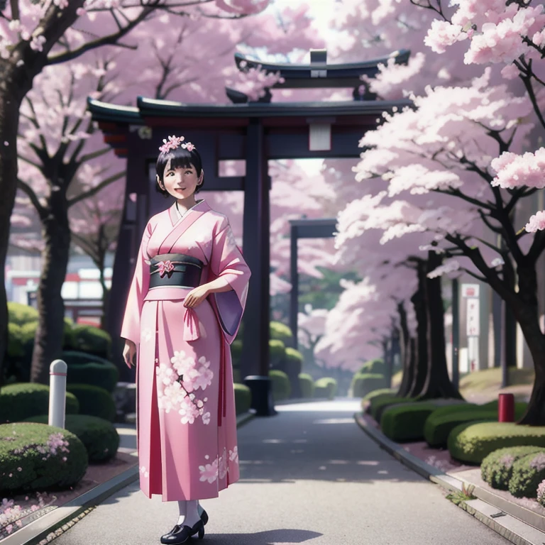 retro photography, 1960s , AGFA, Kodak, 1 girl,  portraite, gazing_phi_viewer,  ssmile,  Japan, Tokyo, cherry blossom flower,  octane rendering,  standing alone, rtrophto1