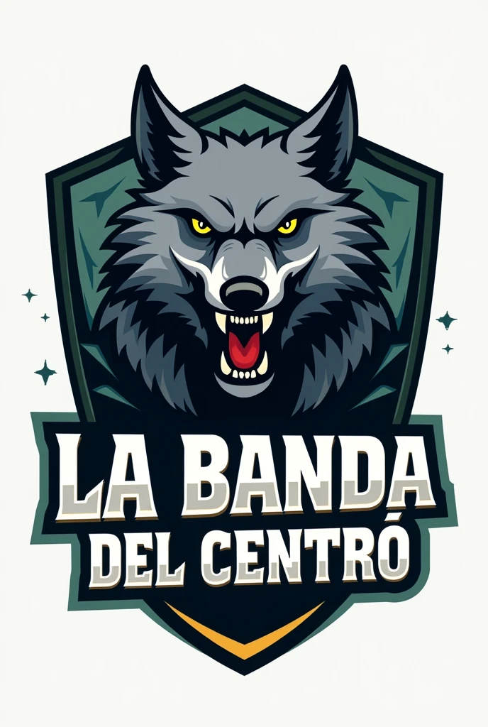 Logo of a football team the logo must have a wolf, and the name of the team is LA BANDA DEL CENTRO, give me color options