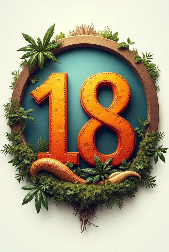 Image that says 18 months with dinosaur typography and everything is inside a small circle