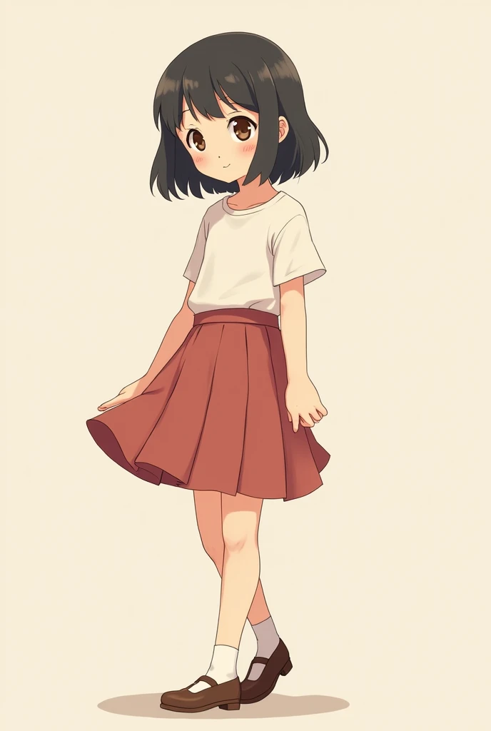 Elementary school girl mini skirt