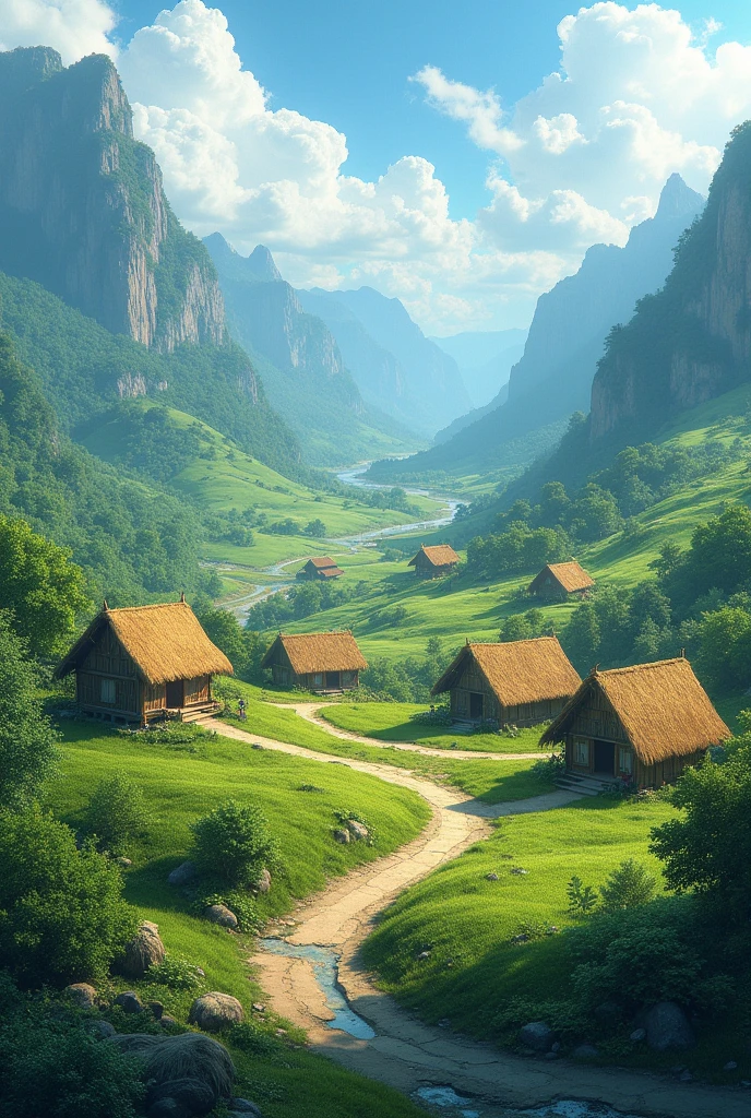 
Beautiful landscapes of huts
