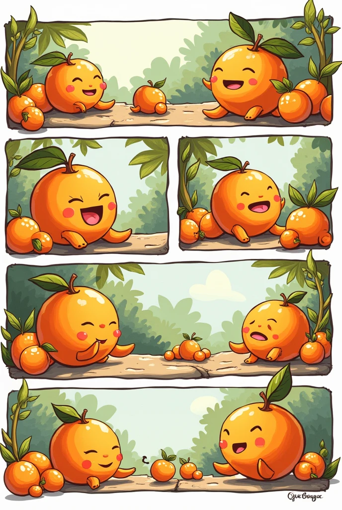 Draw a 10-panel tangerine comic