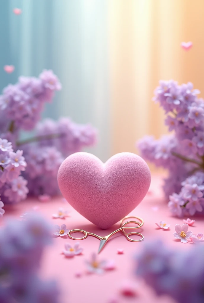 letters Ls heart scissors gift pink lilac blue yellow