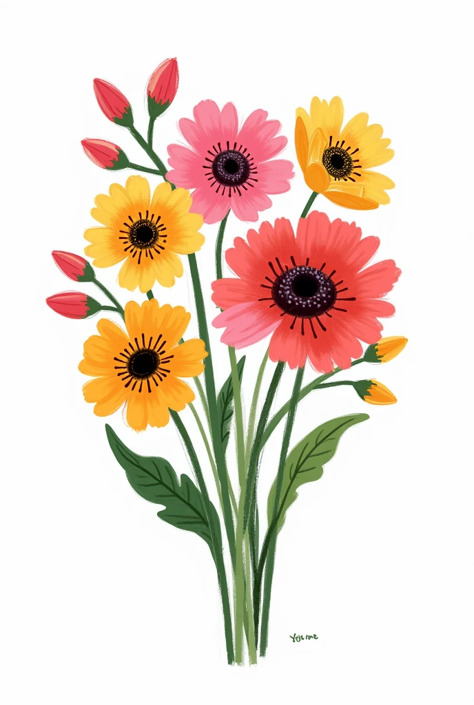 make me a picture of flowers like it was drawn on iphone notepad handmade make it so much easier, as if a man did it
