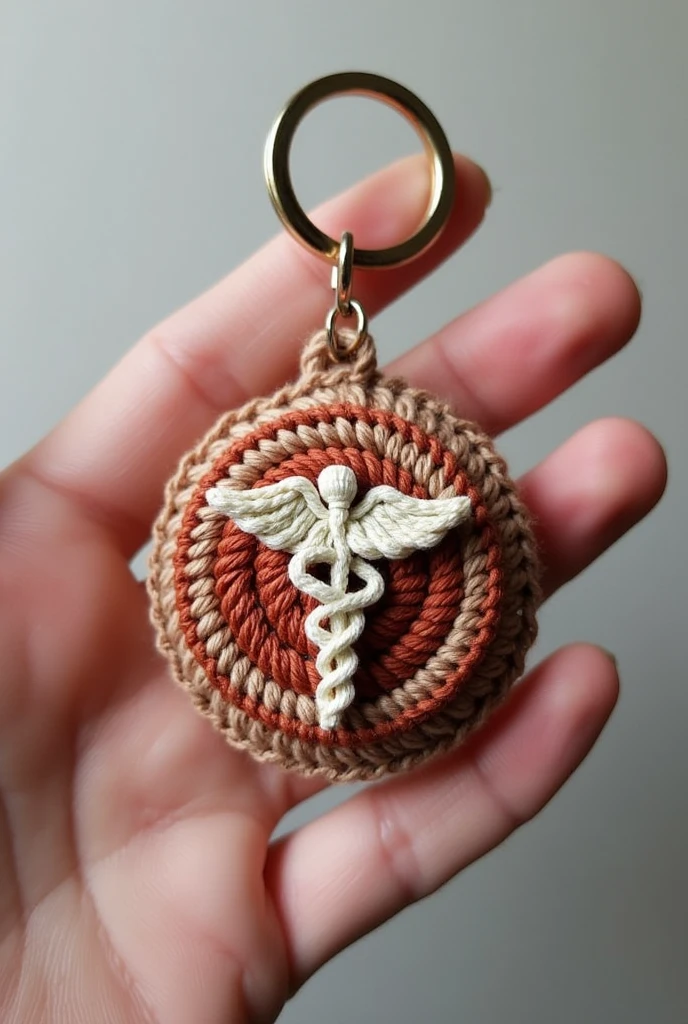 Crochet medical symbol keychain