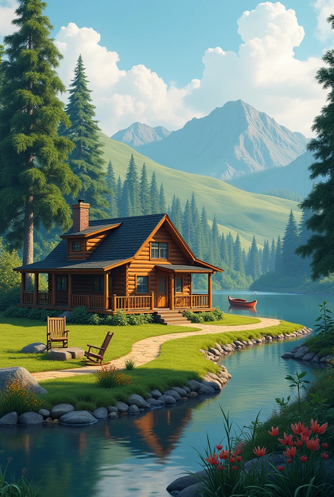 Beautiful little cabin landscapes