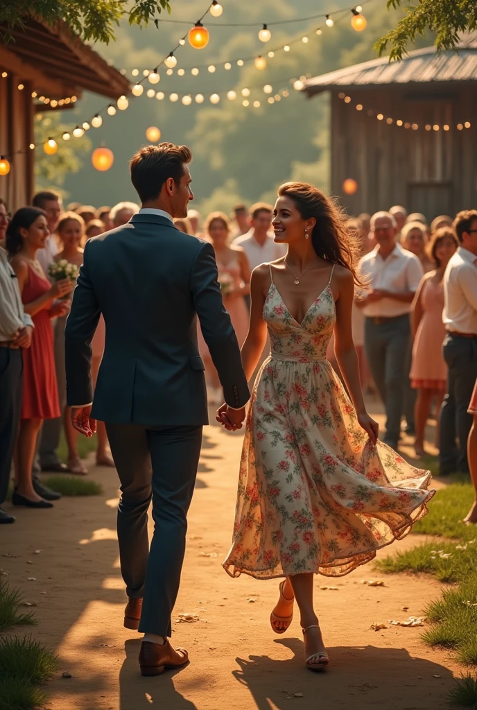 a couple at a country party