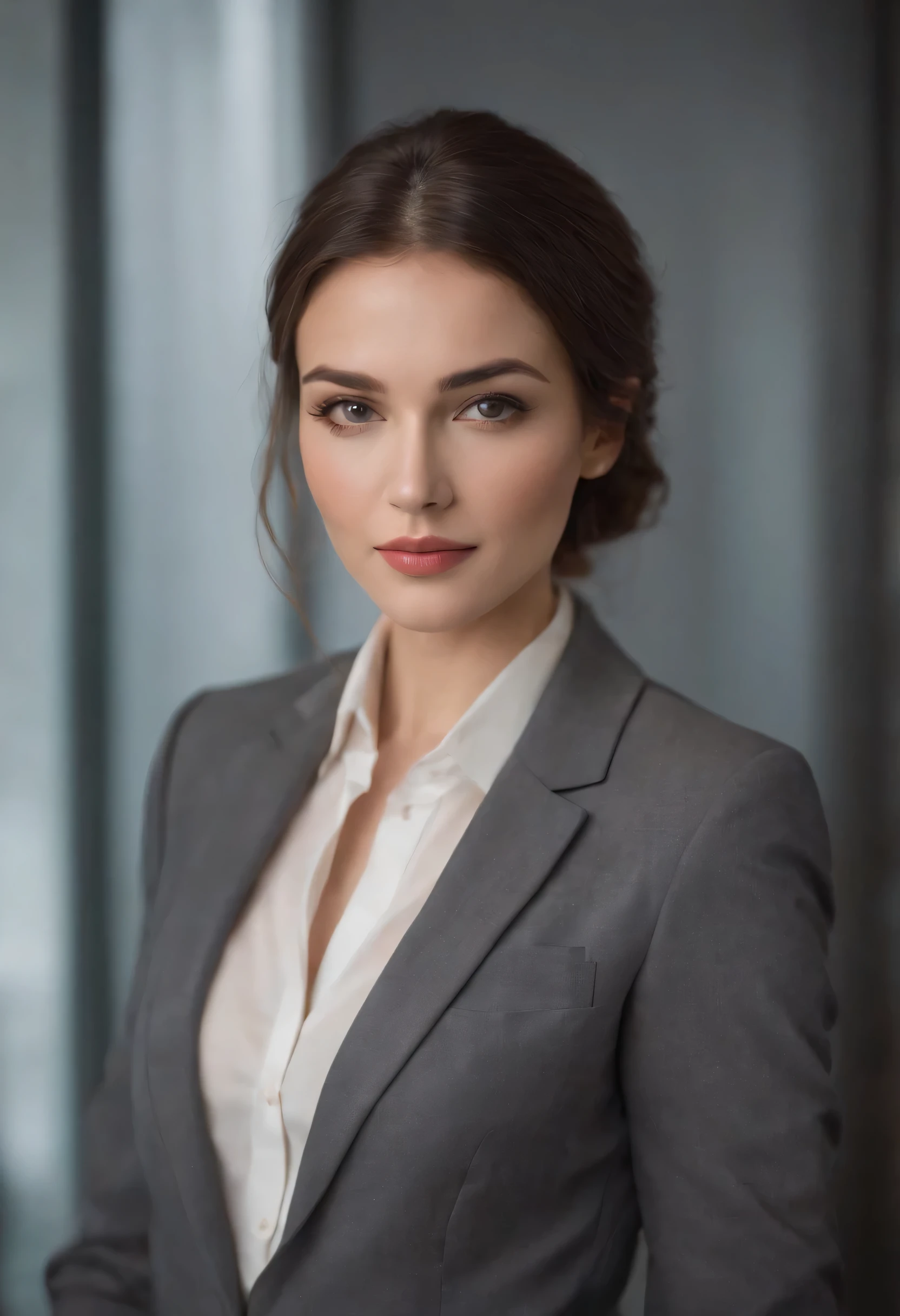 ultrarealistic photo, a portrait of a businesswoman in a suit and tie, feminine empowerment, a woman dressed in a business suit standing in front of people,
sexy and young businesswoman in business suit, in the style of emotionally complex, a beautiful business woman is standing in her suit.