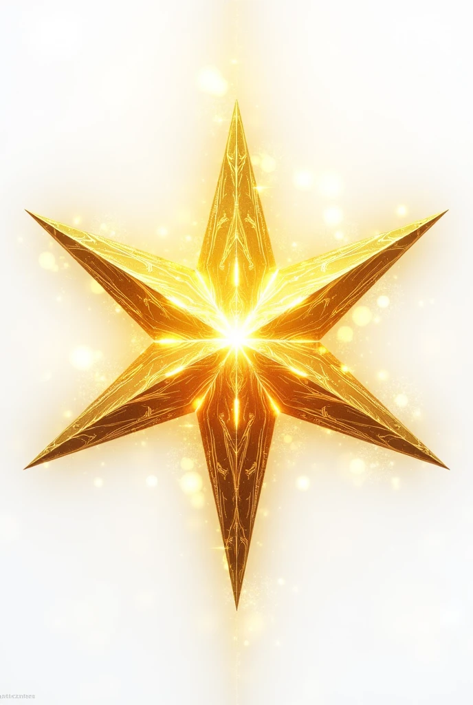 simple six-pointed star rpg illustration golden shiny white background