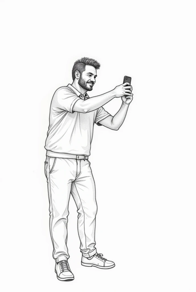 Man taking picture using phone
 pencil sketch simple 

