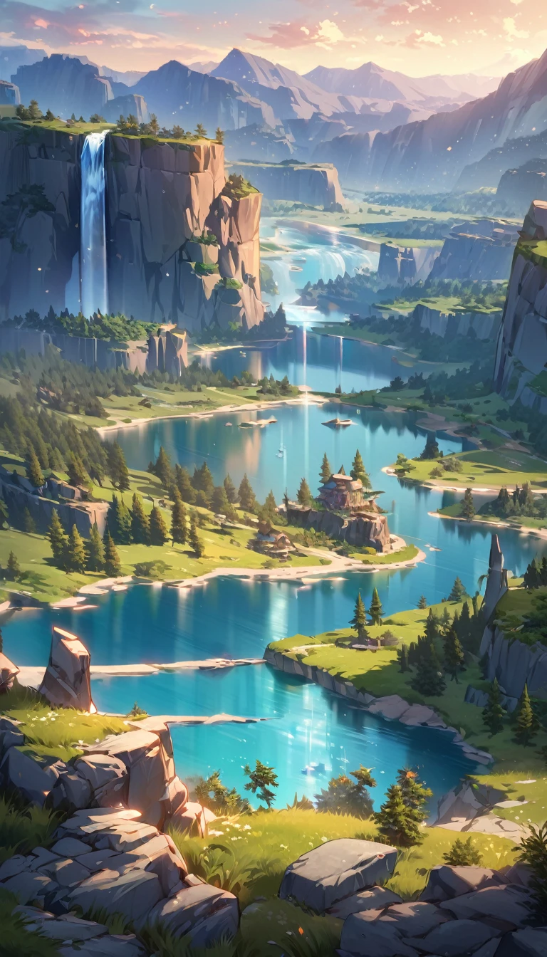Long desert, sky limpo, cenáRiu, moonligh, stele, high qualiy, anime style artwork, best qualityer, high qualiy, Extremely detailed CG 8k unity wallpaper, paisaje, open air, sky, nube, sky, sin humanos, moutain, paisaje, water, tree, blue sky, waterfall, cliff, naturey, lake, Riu , nubey skies, rewarded photography, bokeh, Depth of field, HDR, blossom, Chromatic aberration, fotorrealism, very detailled, trends on ArtStation, trends at CGSociety, intrikate, high détail, Dramatic, mid-journey art
