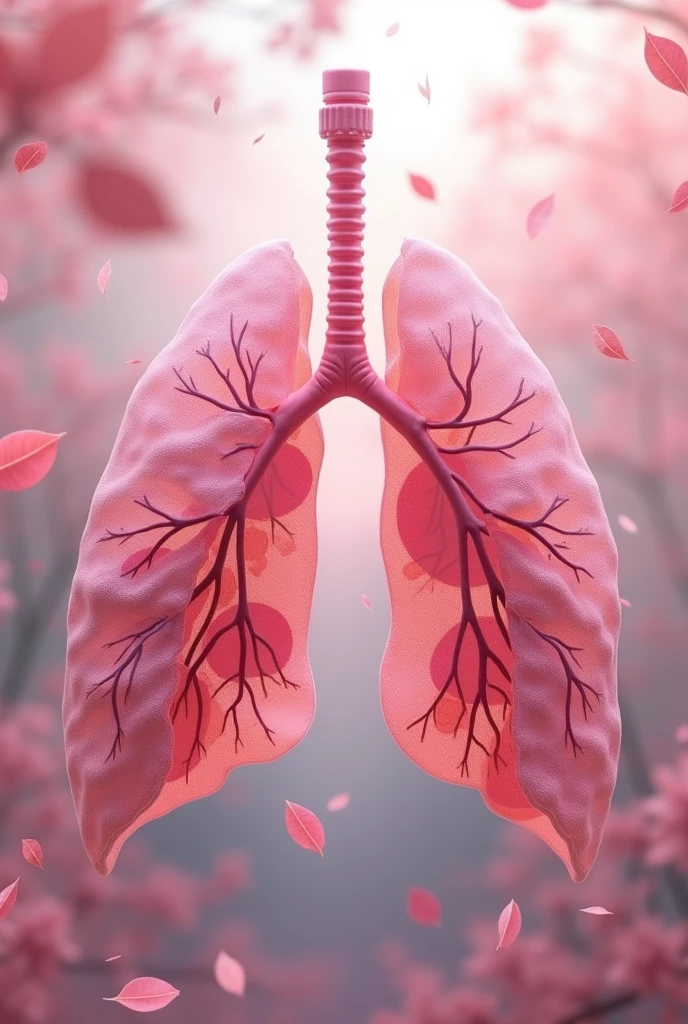 Pink leaves together forming lungs