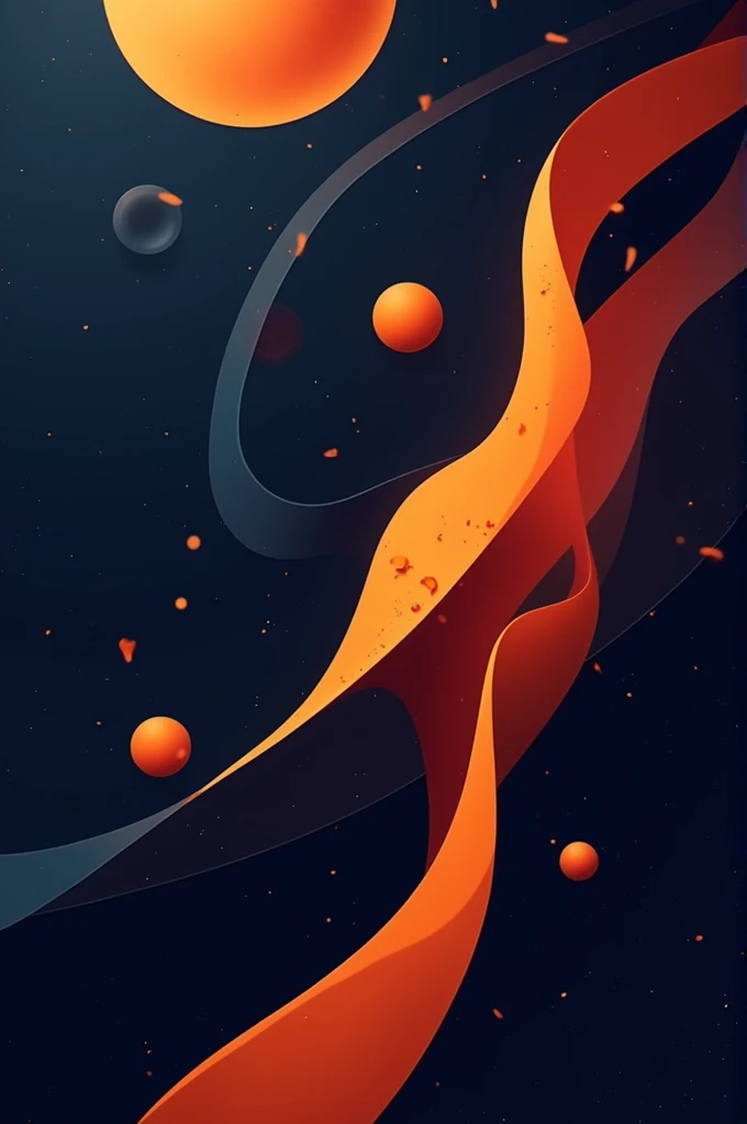 Dark blue mobile wallpaper, orange and black 