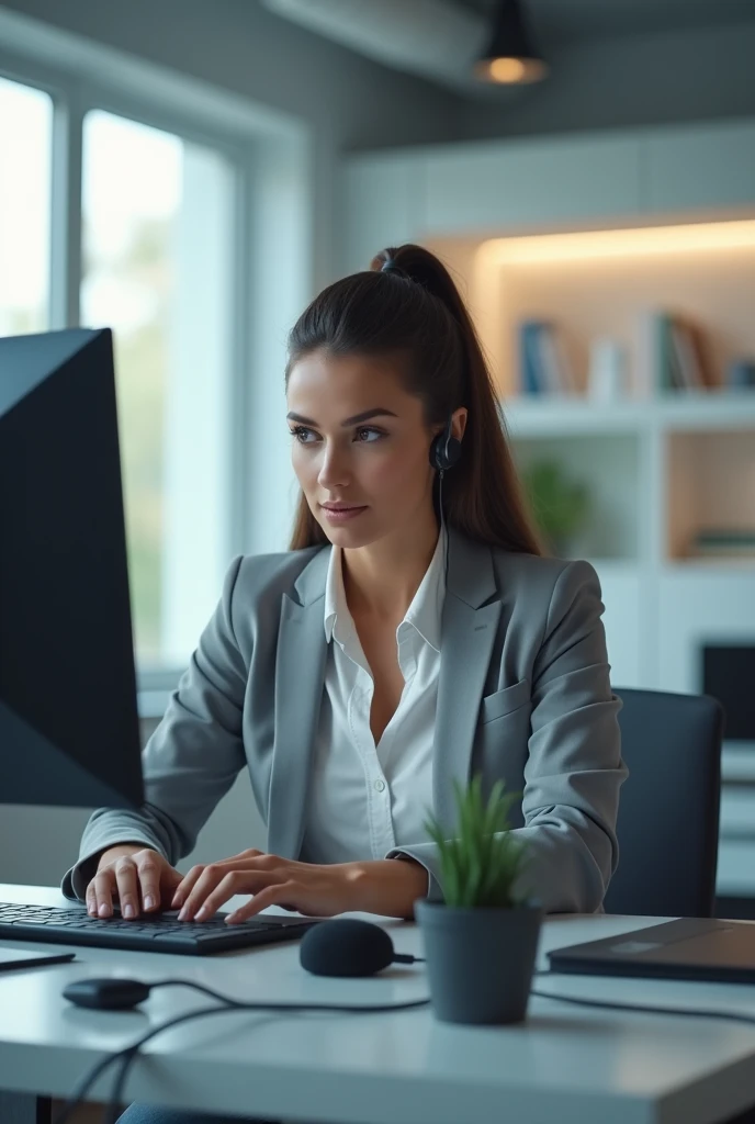 woman communicator on the internet