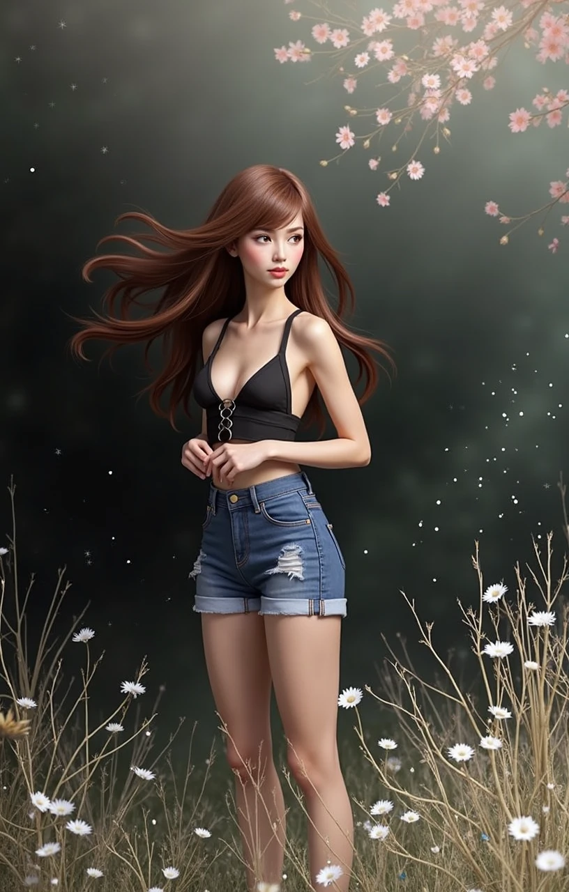Beautiful 18 year old woman with brown hair
