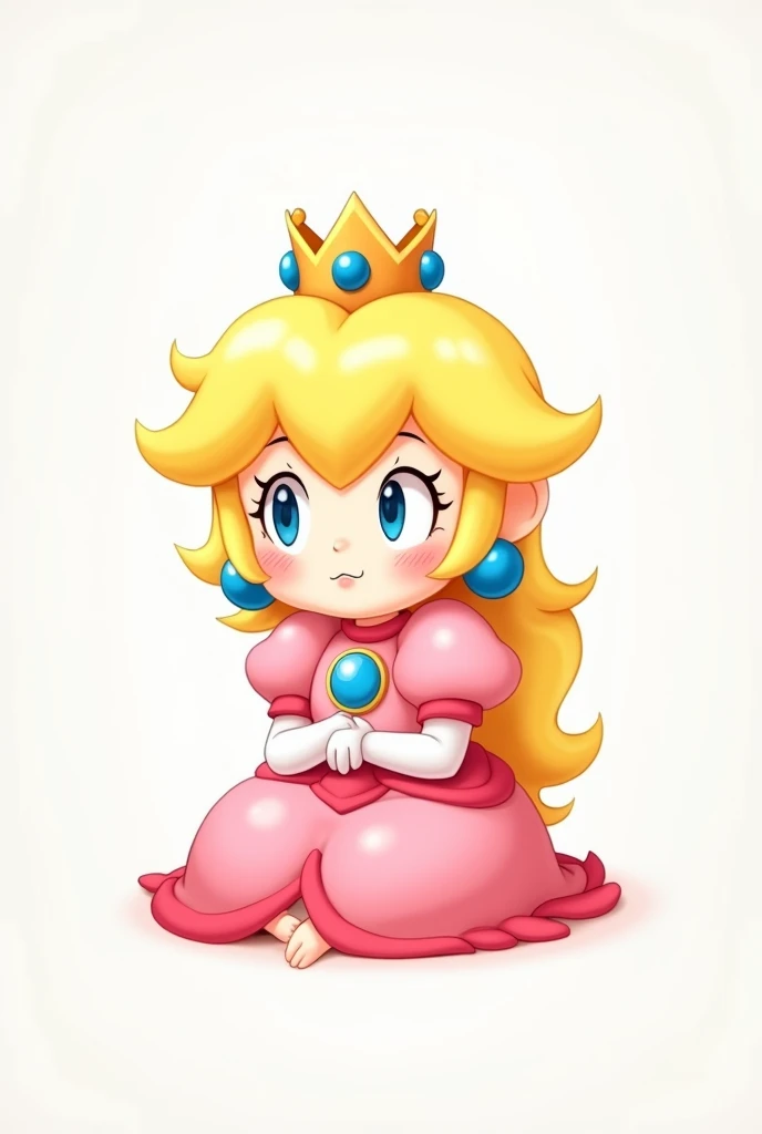  Peach sitting white background 