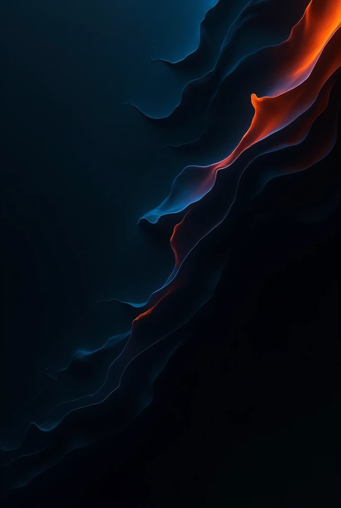 Predominant dark black mobile wallpaper, blue and orange