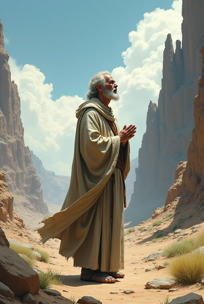 A priest praying in the middle of the backlands 