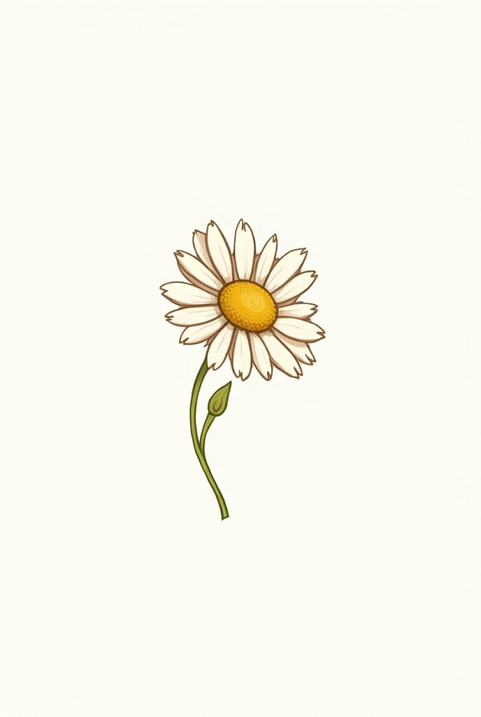 Daisy only petals, hand-drawn style with outline 
