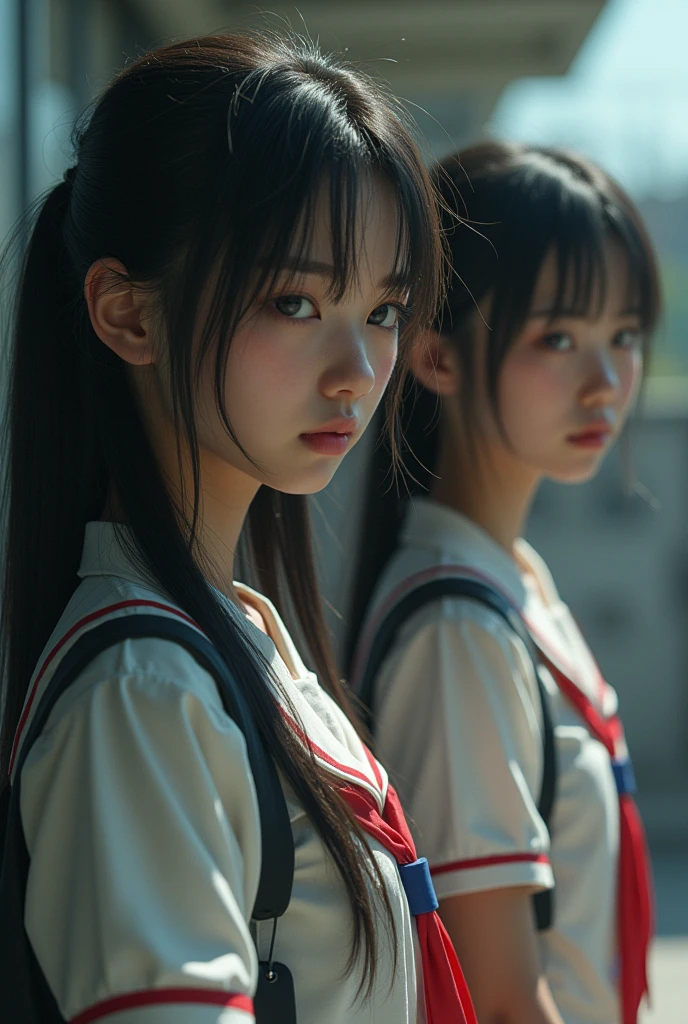 Hitoshi Masumura, Kenji Tsuruta, Surreal, mysterious, bizarre, fantastical, fantasy, Sci-fi, Japanese anime, electric train of love flies, beautiful high school girl in a miniskirt, food chain on earth, literature, painting, theater, architecture, music, swimming, detailed masterpiece hyper realistic depth of field cinematic lighting