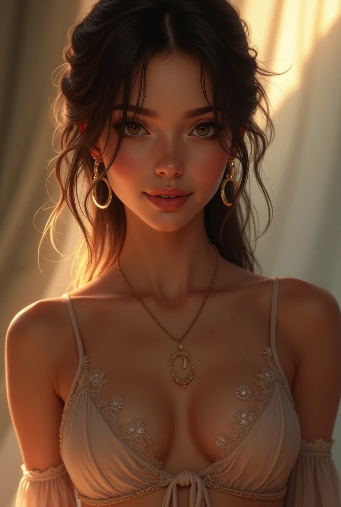 A girl, sexy and smile