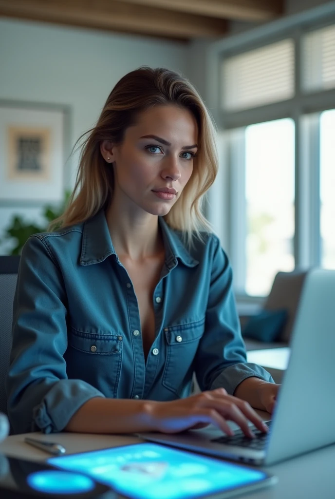 woman communicator on the internet
